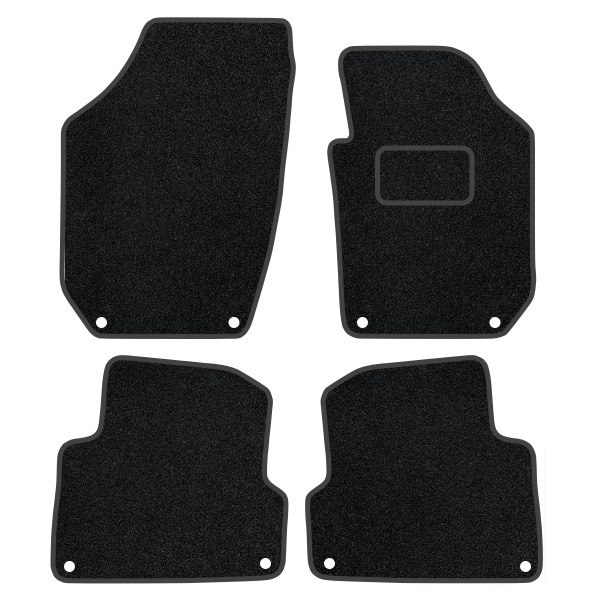 Fabia 2007-2014 Black Floor Rubber Fully Tailored Car Mats 3mm 4pc Set