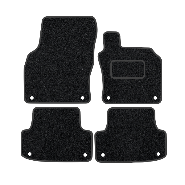 4 Piece Tailored Car Floor Mats RED TRIM EDGE 2003 TO 2012 8 Clips AUDI A3